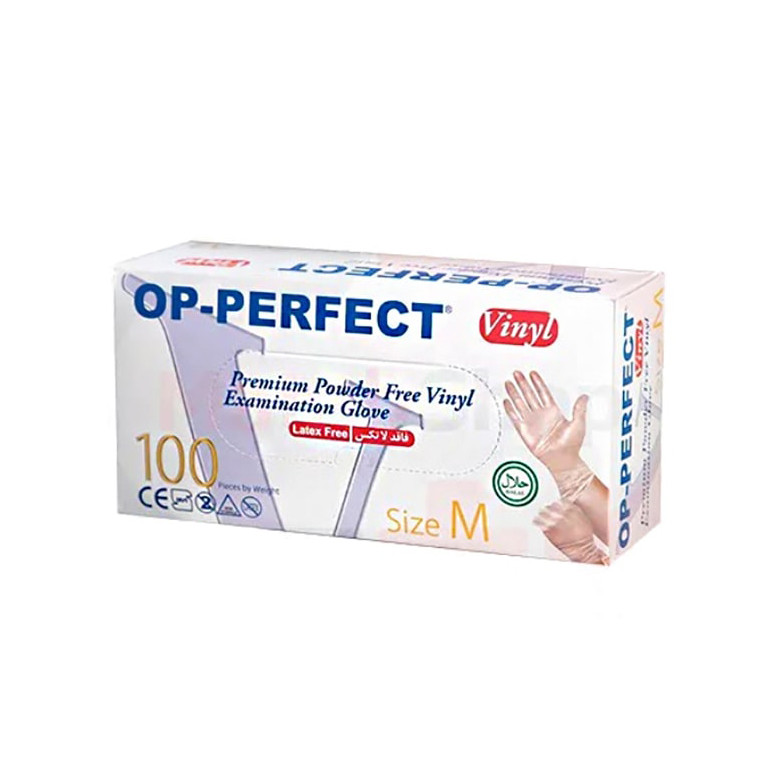 دستکش وینیل اوپی پرفکت سایز مدیوم 100 عددی